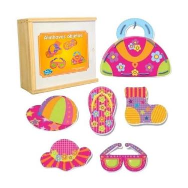 Imagem de Brinquedo Pedagógico Alinhavos Objetos Peças Mdf 06 Unidade - Sonho de