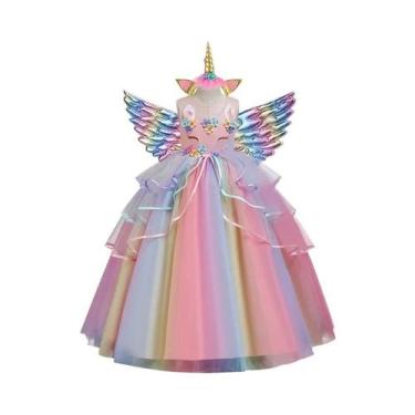 Imagem de Vestido De Festa De Casamento Para Meninas Com Tema De Unicórnio E Arc