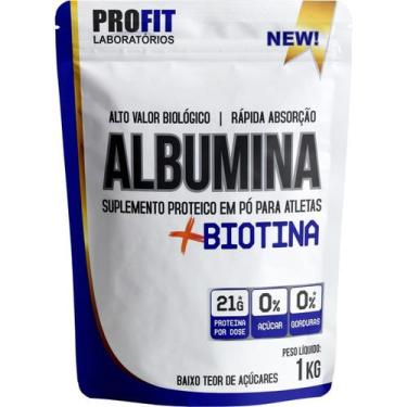 Imagem de Albumina + Biotina Refil Stand-Up  - 1000g Chocolate - ProFit - PROFIT