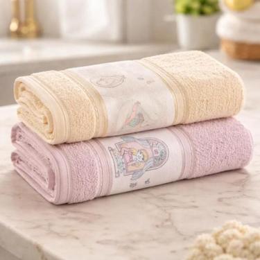 Imagem de Kit 2 Toalhas de Banho Infantil Karsten Menina Amigo Urso e Flory 66x1