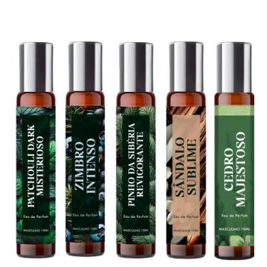 Imagem de Kit 5 Perfumes Masculinos de Madeiras Nobres 10ml Spray - Essência do 