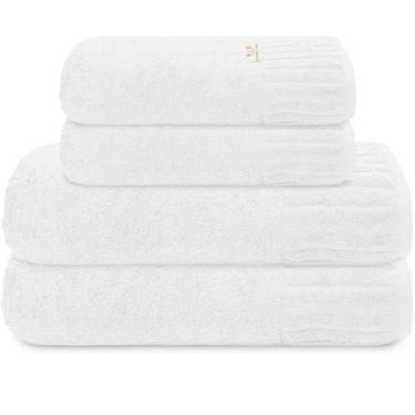 Imagem de Kit Jogo De Toalhas Camesa 4 Peças Banhão e Rosto Velour 100% Algodão 