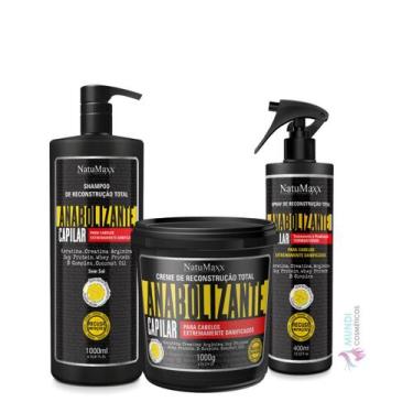 Imagem de Kit Shampoo 1l, Máscara 1kg e Spray Anabolizante Natumaxx