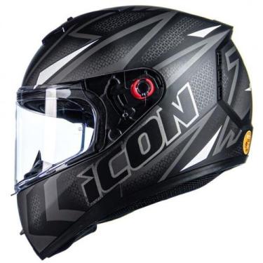 Imagem de Capacete Moto Icon Pro Fast - Fosco - Com Viseira Solar cor:Preto fosc