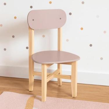 Imagem de Cadeira Infantil Colorê Pés em Madeira Pinos e Assento MDF Cor:Rosê, R