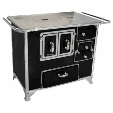 Imagem de Fogão A Lenha Venâncio Tradicional No 02 Preto Gabinete Porta Dupla La