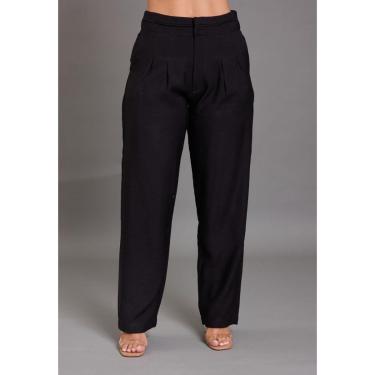 Imagem de Calça Pantalona Feminina com Pregas em Viscose Cor:;Tamanho:G;Idade:Adulto;Genero:Femin...