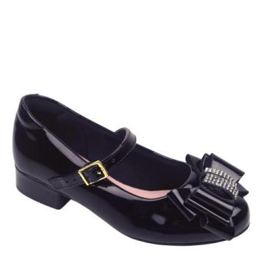 Imagem de Sapato Boneca Infantil Brilho Feminino Molekinha 2528.115, Preto verni