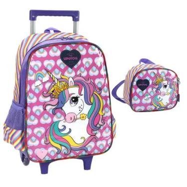 Imagem de Kit Mochila de Rodinha Luxcel Up4you  - 39402, Único, Roxo, Feminino