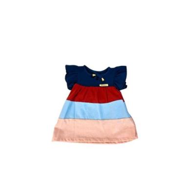 Imagem de Vestidos multicores para bebê - Artha Varejo, Azul, Vermelho, Salmão, 
