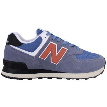 Imagem de Tênis New Balance 574 V2 M, Azul, Marrom, 39