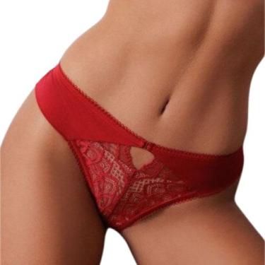 Imagem de Calcinha Fio Dental Renda Thais Ferreira - 199619 THAIS, Vermelho, G
