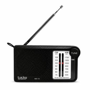 Imagem de Rádio Portátil Analógico AM FM Lucky MK13 para Notícias Música e Futeb
