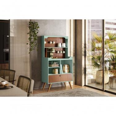 Imagem de Cantinho Café Rubi em Madeira e MDF 79,5cm Menta Tauari Lukaliam Móveis