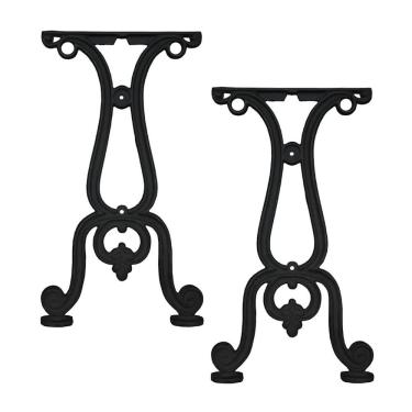 Imagem de Par de Pe de Mesa Paris em Ferro Fundido 69x37cm para Tampos de Mdf Vidro Madeira e Marmore