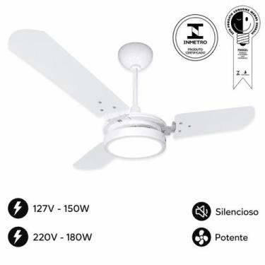 Imagem de Ventilador Teto Ventex Valen LED 18W 6500K Silencioso Potente 127V 220