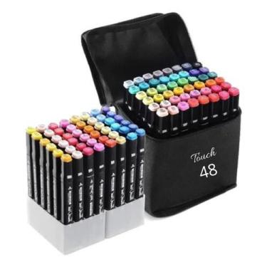 Imagem de Kit Canetinhas Touch 48 Cores Ponta dupla Fina e Grossa - Art touch
