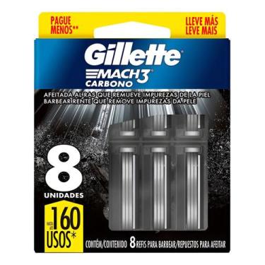 Imagem de Gillette Mach3 Carbono Carga Para Aparelho De Barbear 8 Un