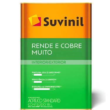 Imagem de Tinta Acrílica Rende e Cobre Muito 18L Fosco Aveludado Tapeçaria Suvinil