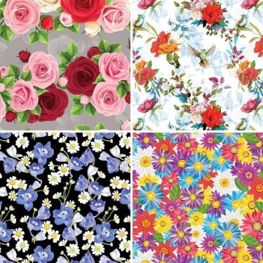 Imagem de Papel de Presente Gessele Couche Fantasia Feminino 50x60cm 4 Modelos Sortimento 218-222-241-246