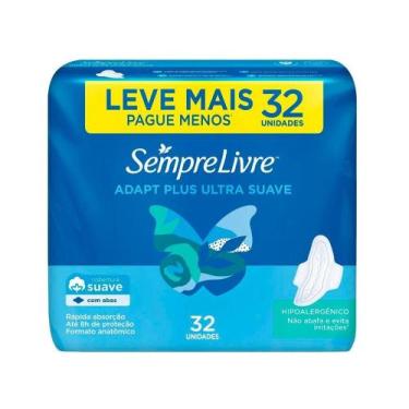 Imagem de Absorvente Sempre Livre Adapt Plus com Abas 32 Unidades