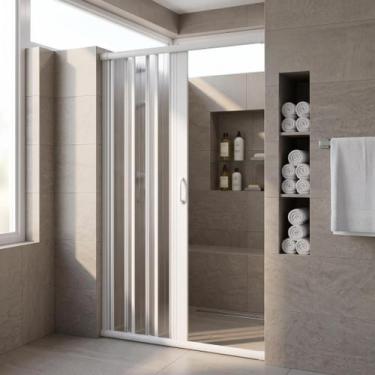 Imagem de Box para Banheiro Sanfonado 185x115cm PVC Branco - BCF