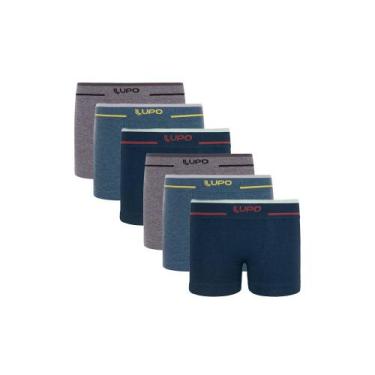 Imagem de Kit 6 Cuecas Boxer Sem Costura Texturizada Infantil 137 - Lupo, Cores 