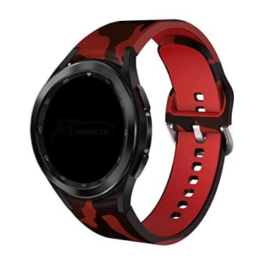 Imagem de Pulseira Militar Camuflada LTIMPORTS, compativel com Galaxy Watch 6 - Galaxy Watch 5 - Galaxy Watch 4 (Vermelho)