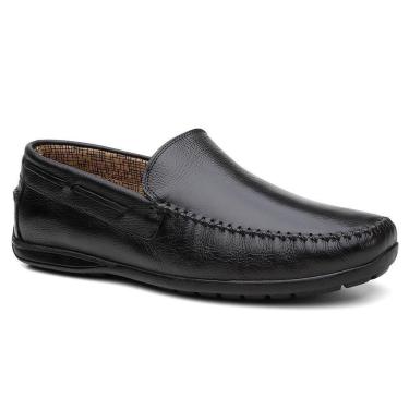 Imagem de Mocassim Masculino Couro Tamanho Especial Conforto Maciez-Masculino