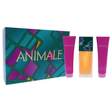 Imagem de Animal E Animale EDP Spray feminino, 100 ml, loção corporal de 100 ml, gel de banho de 100 ml, conjunto de presente de 3 peças