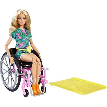 Imagem de Barbie Fashionista Loira com Cadeira de Rodas