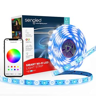 Imagem de Sengled W1G-N84 WiFi 2000-6500K LED multicolorido, funciona com Alexa Google, microfone integrado, 3 m, tiras de luz RGB inteligentes que mudam de cor para decoração de casa, 3 metros