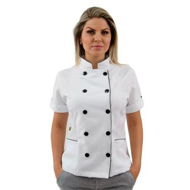 Imagem de Dolmã chef cozinha feminina manga curta