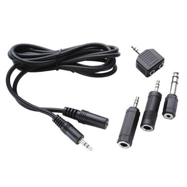 Imagem de Kit Adaptador C/4 + Cabo P2 St + J2 St 1.80m Cbpd0004 Preto Genérico