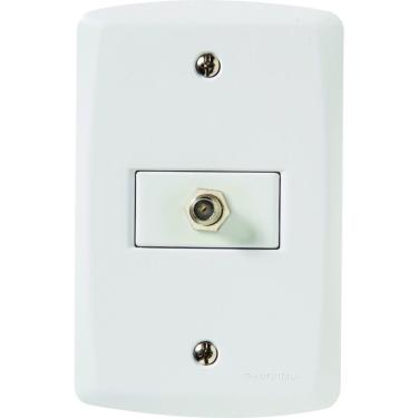 Imagem de Conjunto 4x2 com 1 Tomada TV/SAT Coaxial Tramontina Lux2 Branco Tramontina