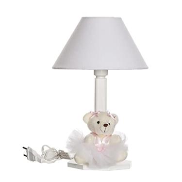 Imagem de Potinho de Mel Abajur Madeira Bailarina Pequena Quarto Bebê Infantil Menina Branco