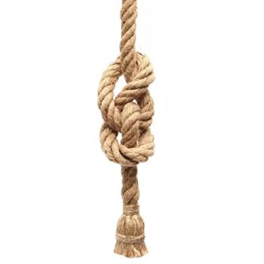 Imagem de Luminária Pendente de Corda Sisal Rústica 2 metros Vintage Com Lâmpada