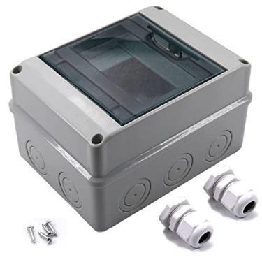 Imagem de Heyiarbeit 1 peça IP65 ABS capa transparente de proteção de distribuição de energia caixa de 5 vias para disjuntor interno na parede cinza