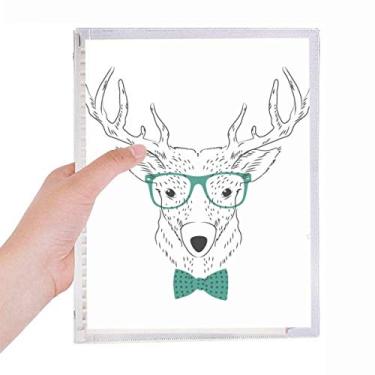 Imagem de Caderno de papelaria com folhas soltas para diário recarregável com estampa de animais e cervos