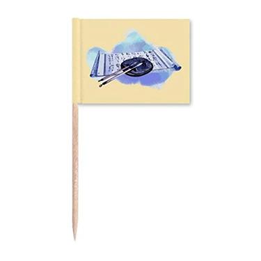 Imagem de Poesia Antiguidades Caligrafia Chinesa Palito de Dente Marcador Topper Decoração de Festa