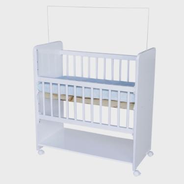 Imagem de Mini Berço New Baby Branco Grade Removível Navega Móveis