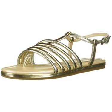 Imagem de Aerosoles Women's Droplet Flat Sandal Gold Leather open Toe Flat Sandals (5, Gold Combo)