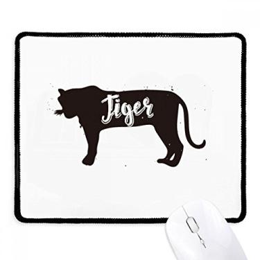 Imagem de Mousepad Tiger preto e branco animal borda costurada tapete de borracha para jogos