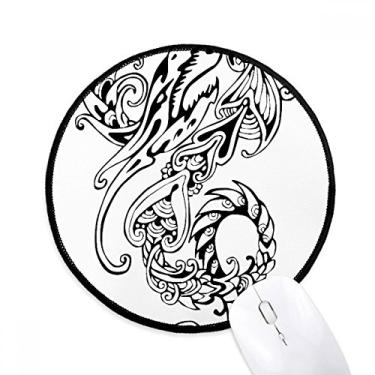 Imagem de Mouse pad chinês com dragão chinês, tapete redondo para escritório para computador