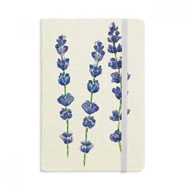 Imagem de Caderno de flores de lavanda azul com capa dura em tecido oficial diário clássico