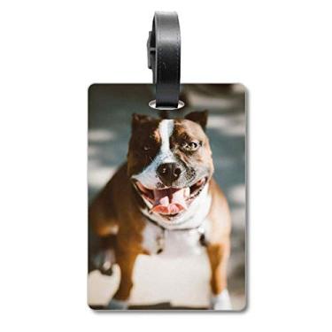Imagem de Bulldog Pet Animal Assustador Imagem Mala Etiqueta Cartão de Bagagem Scutcheon Etiqueta