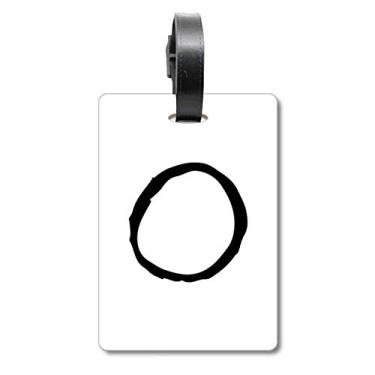 Imagem de Alfabeto grego Omicorn silhueta preta bolsa etiqueta bagagem cartão pendurado Scutcheon etiqueta