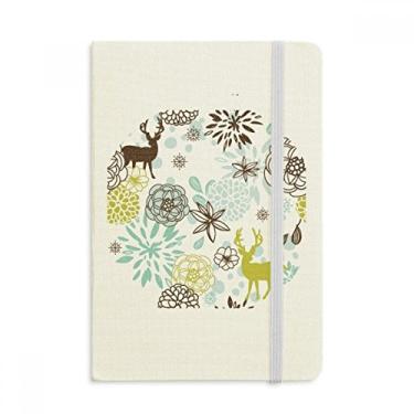 Imagem de Caderno de flores para decoração de cervos com estampa de animais de Natal oficial de tecido rígido diário clássico