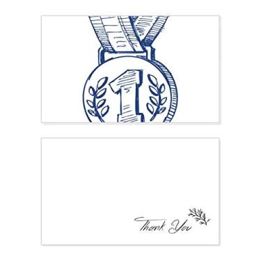 Imagem de Medalha de campeonato de futebol azul, cartão de agradecimento, aniversário, saudação, casamento, agradecimento