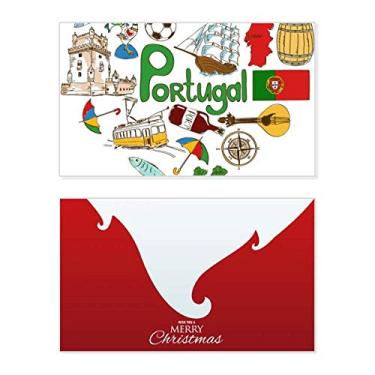 Imagem de Portugal Love Heart Landscap Bandeira nacional feriado Feliz Natal Cartão de parabéns Mensagem de Natal
